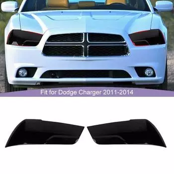 Крышки фар передний бампер ABS украшение лампы для Dodge Charger 2011-2014 внешние аксессуары (Копченый черный) ясень черный