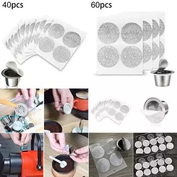 Крышки капсул для кофе Nespresso, алюминиевая фольга, уплотнительные капсулы, наклейки, крышка 40Pcs