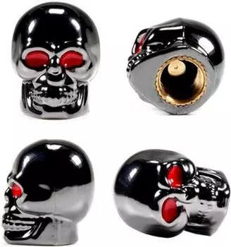 Крышки клапанов шин из 4 частей, универсальная крышка штока в форме черепа, устойчивый к ржавчине медный сердечник, устойчивый к коррозии серебряный