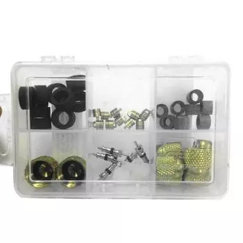 Крышки шлангов для заправки хладагента, сердечники, набор инструментов для ремонта уплотнений 1/4 3/8 дюйма