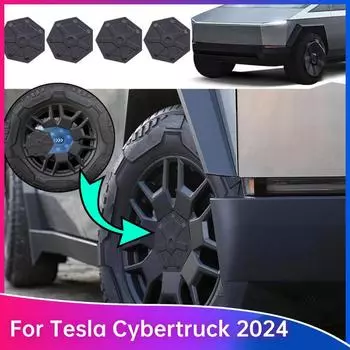 Крышки ступицы колеса автомобиля Крышка для Tesla Cybertruck 2024 Аксессуары для колес автомобиля 4 шт. Крышки центра покрышки с полным покрытием