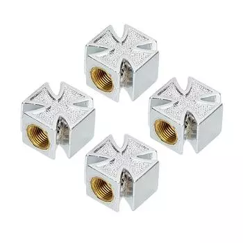 Крышки воздушного клапана для автомобильных шин, крестовый стиль для велосипеда, мотоцикла, универсальный, 4 шт./лот, воздушные колпачки для колес автомобиля, аксессуары для шин, Стайлинг автомобиля чёрный