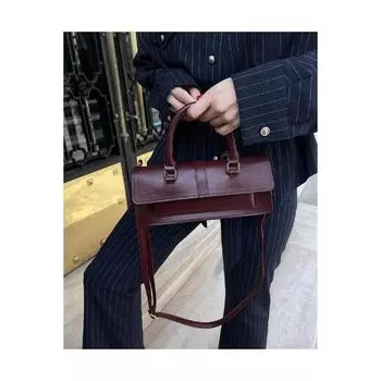 Крытая городская сумка Бордово-красный