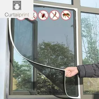 Крытый насекомое, муха, москитная сетка на окно, занавеска, москитная сетка, противомоскитная сетка для двери, защитная сетка для кухонного окна 1.3x1.5m чёрный