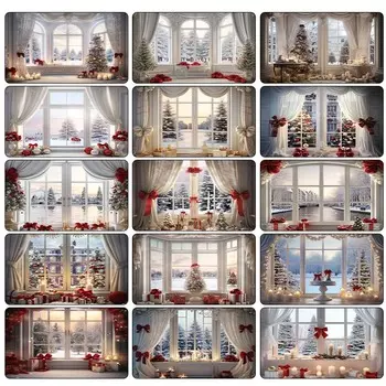 Крытый подоконник, зимняя снежная сцена, детский фон для съемки, тканевый фон, украшение на стену, фототкань 150*100cm