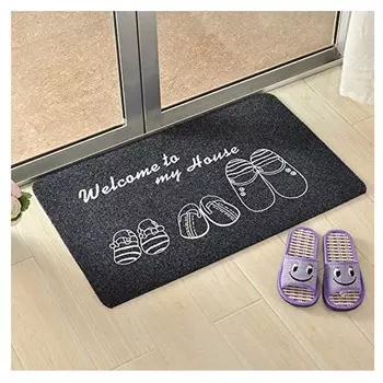 Крытый супервпитывающий коврик, нескользящий коврик для маленькой передней двери, внутри пола, грязеуловитель, хлопковый входной коврик чёрный