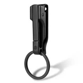 KS02BK Брелок для ключей с быстрым отсоединением из нержавеющей стали с PVD-покрытием в комплекте [KeyUnity] Цепь, Тип, Сталь, Стильный, Мужской ремень, Брюки, Джинсы, Брюки, Черный, чёрный
