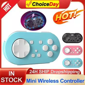 KS54 для Nintendo Switch/Switch OLED мини игровой контроллер светодиодный брелок портативный беспроводной игровой пульт управления для IOS/Android синий