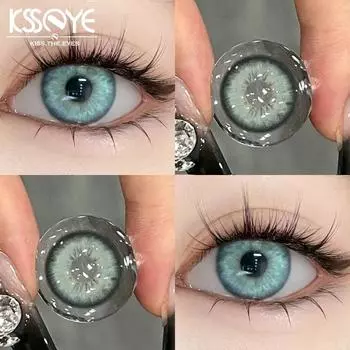 MillCreek 2 шт. цветные контактные линзы для ежегодного использования 14,2 мм контактные линзы с синим оттенком для близорукости мягкие и удобные 0 синий