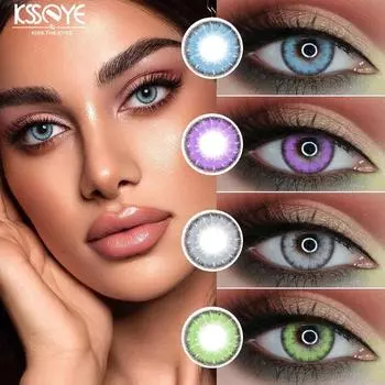 KSSEYE 2 шт./пара цветных контактных линз, круглые линзы для ежегодного использования, натуральные цветные линзы 14,5 мм с коррекцией, линзы для косплея, 0 класс зелёный