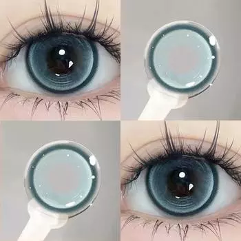 Контактные линзы MillCreek 2 шт., синие, степень миопии 0~-8,00, натуральные коричневые/серые, мягкие линзы, диаметр = 14,2 мм, содержание воды 40% 0.00 чёрный