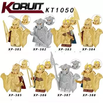 KT1050 Средневековый солдат-гвардеец-лучник, детский строительный блок, игрушка XP381-388