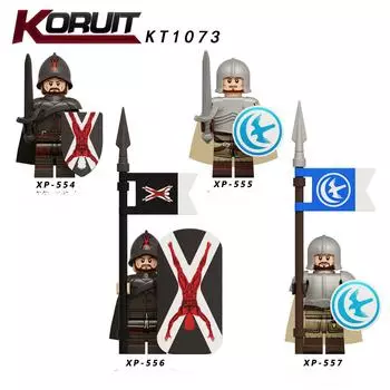 KT1073 Арбалетчики Valley Knight Building Block Средневековые солдаты Древние фигурки героев Мини-строительная игрушка для детей