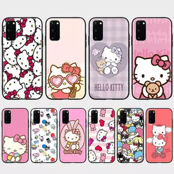 KT65 Новый чехол Hello Kitty для iPhone 16 15 Plus 14 13 12 11 Pro 8 7 6S 6 SE 5S X XR XS Max Realme C30 C33 C31 9I Huawei P30 Черный мягкий чехол VIVO Y15S 4G бездна