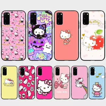 KT68 Прекрасный чехол Hello Kitty для Samsung A04 A14 A23 A34 A54 M23 M33 M52 M53 Realme 10 9 C30S C35 C55 VIVO Y02S Y21 Y33S Y51 X80 Pro Прозрачный чехол Samsung S22 Ultra кожа буйвола