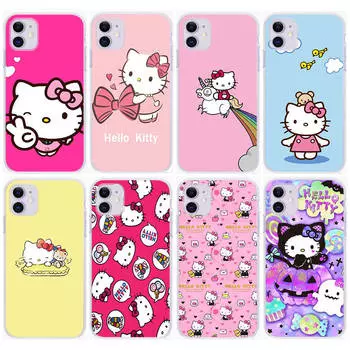 KT68 Прекрасный чехол Hello Kitty для Samsung A04 A14 A23 A34 A54 M23 M33 M52 M53 Realme 10 9 C30S C35 C55 VIVO Y02S Y21 Y33S Y51 X80 Pro Прозрачный чехол Realme Narzo 50a Prime капри