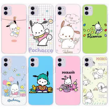 KT75 милый чехол Pochacco для Samsung A04 A14 A23 A34 A54 M23 M33 M52 M53 Realme 10 9 C30S C35 C55 VIVO Y02S Y21 Y33S Y51 X80 Pro прозрачный чехол Tecno Camon 17 Pro арлекин