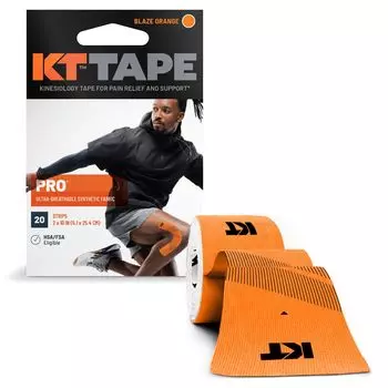KT TAPE Кинезиологическая лента с релизом KTPR20BOPRO20 Ярко-оранжевый x 20 шт. Не требуются ножницы Подходит для всех зон Один размер подходит большинству оранжевый
