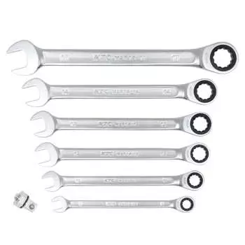 KTC MSR1A-7P Ratchet Combination Wrench 6pcs Drive Angle Adapter Set