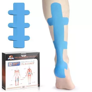 KTQUICK Taping Ahilles Tendon Stretch Tape 12 шт. Kinesio Tape Sports Tape Marathon Calf Support Running Kendo Rupture Injury Infrastructure Trampting светло-синий