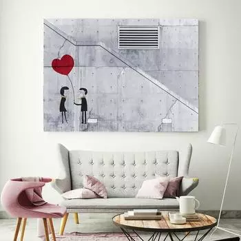 Куадрос Бэнкси Любовь Воздушный шар Абстрактные постеры и принты Минималистский холст Поп-арт Декоративная живопись Детская картина в скандинавском стиле 21cm30cm NoFrame