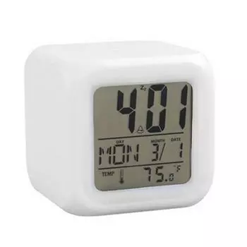 Куб со светодиодной подсветкой, меняющий цвет, часы, температура, дата, время, календарь