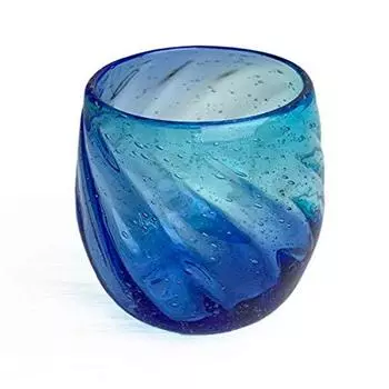 Кубагасая Рюкю Стекло Рюкю Рокс Стекло Окинава Сувенир Тюрауми Тал Стекло Голубой x Синий Холодный Чай Стеклянная Чашка Чашка