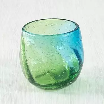 Кубагасая Рюкю Стекло Рюкю Рокс Стекло Окинава Сувенир Тюрауми Тал Стекло Зеленое и синее Холодный чай Стеклянная чашка Чашка
