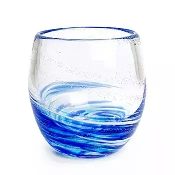 Кубагасая Рюкю Стекло Рюкю Стакан для холодного чая с флюоритом Окинава Сувенирное стекло Тал Лагуна Синее фосфоресцирующее светящееся LOVE&STAR