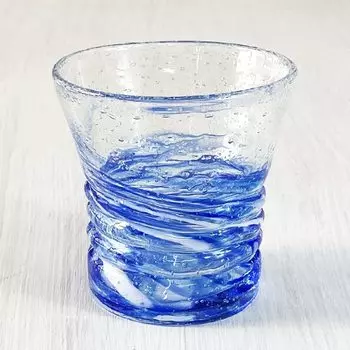 Кубагасая Рюкю Стекло Рюкю Стекло Рокс с флюоритом Сувенир Окинавы Стекло Светлячок Волна Синий Фосфоресцентный Светящийся синий