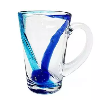 Кубагасая Рюкю Стеклянная пивная кружка Рюкю Стеклянная пивная кружка Пивной бокал Окинава Сувенирная кружка Тюрауми Синяя вода