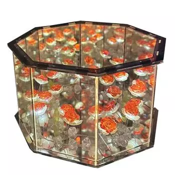 Кубическая лампа, настольная лампа, восьмиугольный/шестиугольный магический куб, зеркало для спальни A