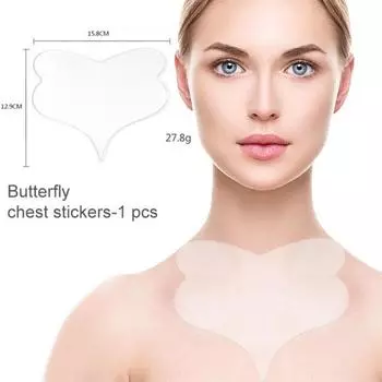 Кубическая наклейка для лица 3D силиконовая наклейка для лица против морщин многоразовая накладка для глаз, лба, шеи, груди, против морщин, 12 бабочек 1 шт, 1 шт.
