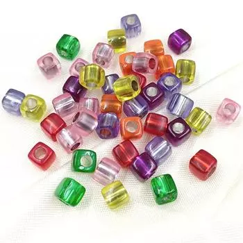Кубические бусины из акрила, модные, прозрачные, 8 мм, круглые, для изготовления ожерелий, браслетов, аксессуаров для украшений своими руками, квадратные бусины 20 шт., ручная работа разноцветный