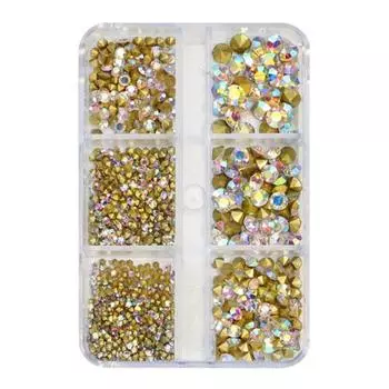 Кубические каменные детали Froma Nail V-образной огранки, 1 шт., Аврора