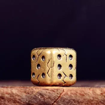 Кубические кости из латуни, бусины-подвески из паракорда, браслеты-молнии, инструмент, кулон с большим отверстием в стиле ретро Antique Gold