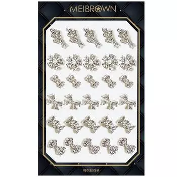 Кубические ленточные ногти May Brown P037, разноцветные, 1 шт.