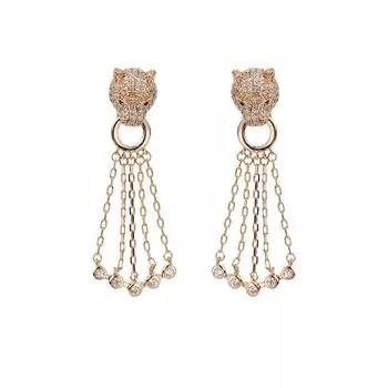 Кубический циркон CZ Леопард с подвесками-подвесками для женщин и девочек, украшения для выпускного вечера с булавкой из серебра 925 пробы CE11215 серебряный