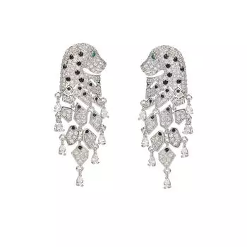 Кубический циркон CZ Леопард с подвесками-подвесками для женщин и девочек, ювелирные изделия для выпускного вечера с булавкой из серебра 925 пробы CE11462 зелёный