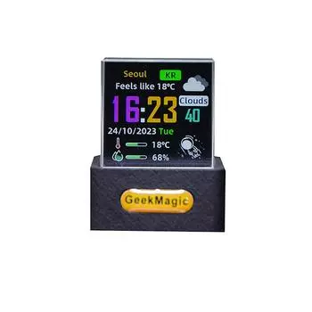 Кубический фотодисплей, голографический настольный компьютер, умная метеостанция, цифровые часы с альбомом анимаций Gif 1 pc