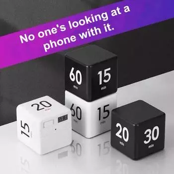 Кубический таймер 15/20/30/60 минут, таймер обратного отсчета для задач, работы, учебы, кухни, тихий будильник с вибрацией, портативный, карманного размера, простой в использовании таймер A зелёный