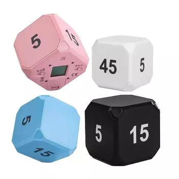 Кубический таймер производительности Датчик силы тяжести Переворачивающийся светодиодный дисплей 4 предустановленных времени Двойные режимы Обратный отсчет Приготовление пищи Мини-цифровой таймер