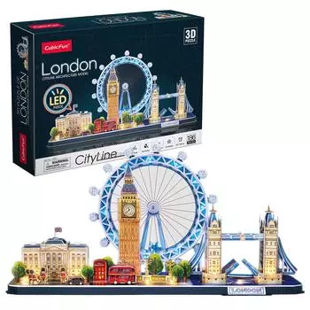 Кубический веер 3D головоломка поделка без клея и инструментов London L532h комплект, требуется, (со светодиодом)