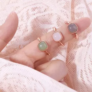 Кубическое зеленое женское кольцо на палец женское открытое кольцо кольцо квадратные бусины кольцо в китайском стиле серый
