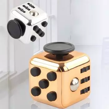 Кубик беспокойства, снятие стресса, декомпрессия внимания, пластиковый фокус, игровые кости, игрушка для детей, подарок для взрослых золотой