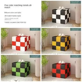 Кубик-квадрат Рубика для дома, гостиной, обуви и скамейки, мягкая сумка, красный, черный, белый, зеленый, сетка, диван, табурет, табурет для макияжа, популярный