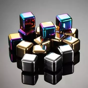 Кубик льда из пищевой стали никогда не разбавляется (304) Нержавеющая сталь 1 х 2,7x2,7x2,7 см