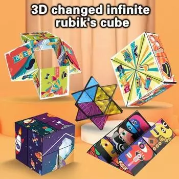 Кубик на палец с принтом астронавта, избавит от скуки, игра для мозга, креативная трехмерная геометрия, бесконечность, подарок на день рождения зелёный