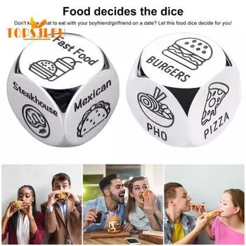 Кубики для принятия решений о еде из нержавеющей стали, прибор для принятия решений о еде на свидании, кубики для принятия решений в фильмах на день Святого Валентина для пар B