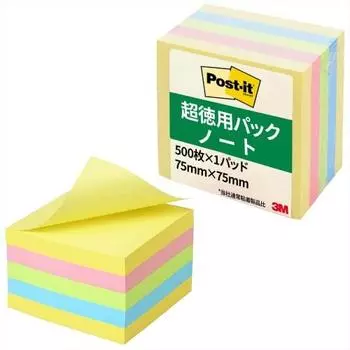 Кубики для заметок Post-It Notes пастельных цветов 75 x 75 мм 500 листов CP-33SE-AM